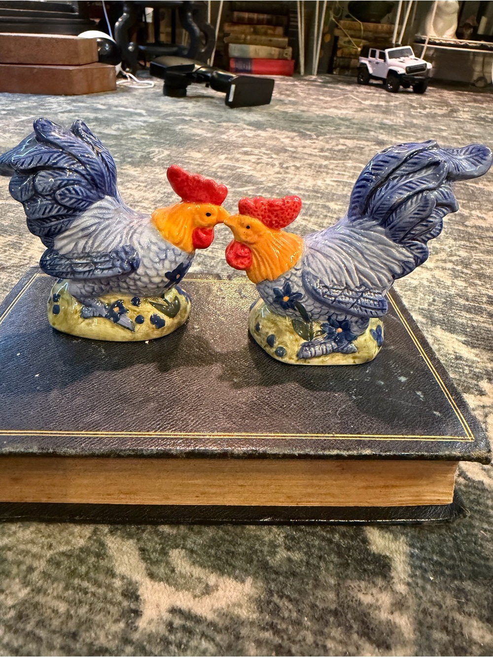 Vintage Avon "The Provencal Collection" rooster and hen salt and pepper shakers